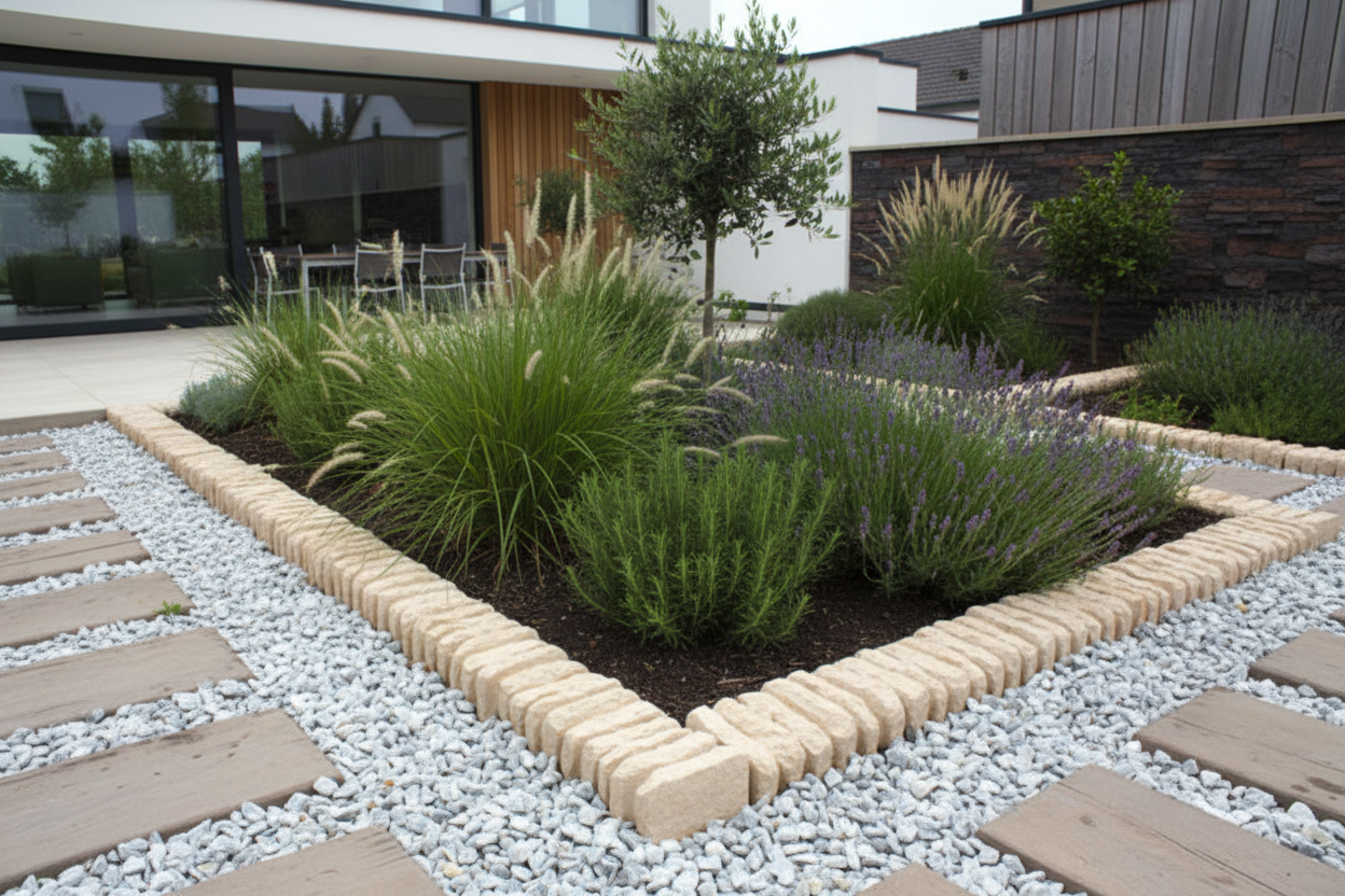 Separador de aridos de hormigon imitacion piedra natural