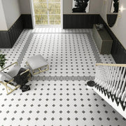 Suelo con baldosa hidráulica Geometría en entrada a casa