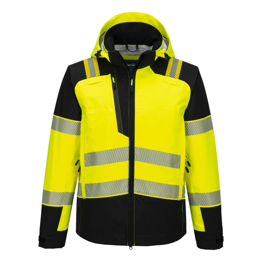 Chaqueta PW3 Hi-Vis Rain (3 Capas) Amarillo/Negro - Portwest T166