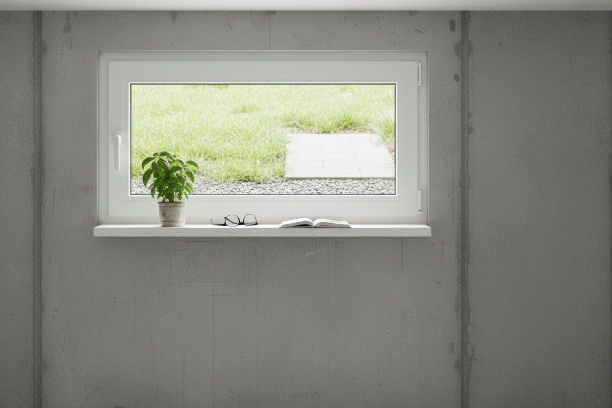Basement Window 110 x 70 cm PVC and Glass Anthracite Gray 