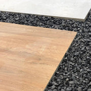 Losa o placa de madera para jardin traviesa tren