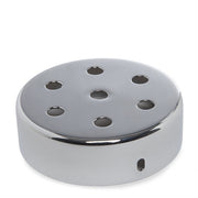 Rosetón Metálico Plateado Ø 100mm - 7 Agujeros — Vetonek