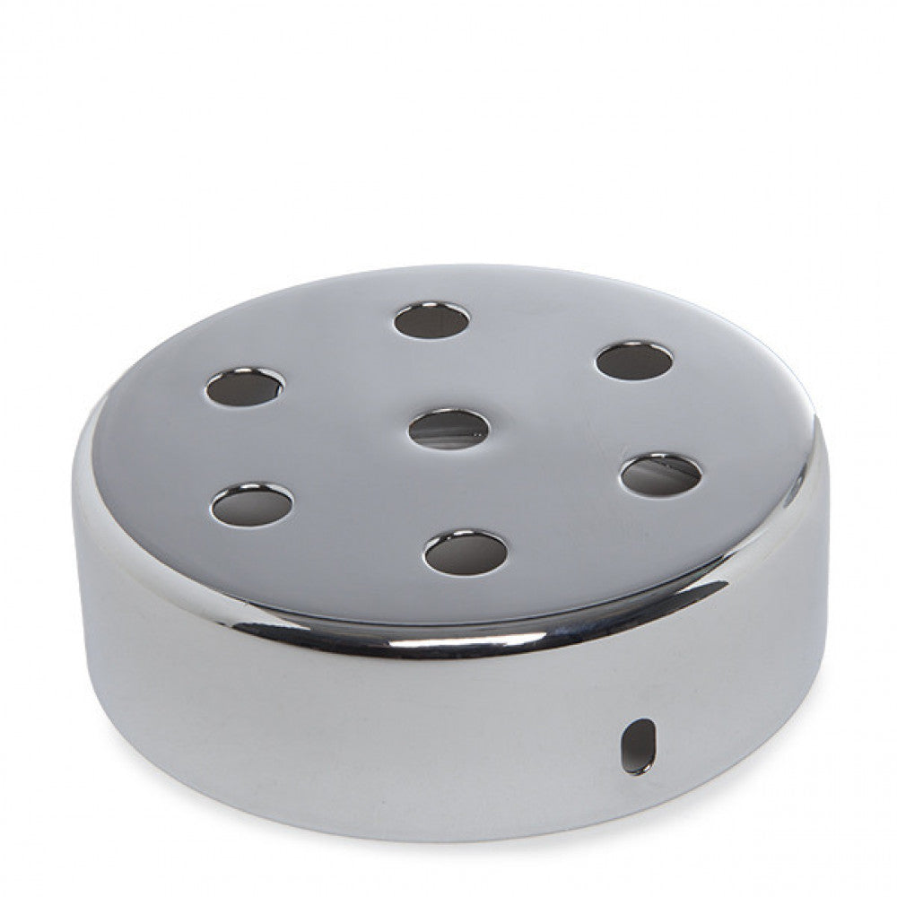 Rosetón Metálico Plateado Ø 100mm - 7 Agujeros — Vetonek