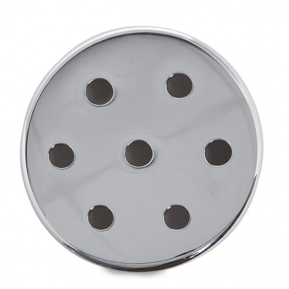 Rosetón Metálico Plateado Ø 100mm - 7 Agujeros — Vetonek (2)