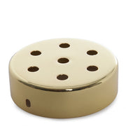 Rosetón Metálico Dorado Ø 100mm - 7 Agujeros — Vetonek