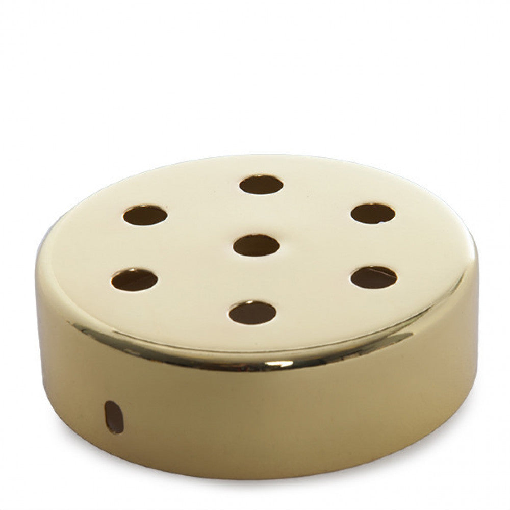 Rosetón Metálico Dorado Ø 100mm - 7 Agujeros — Vetonek