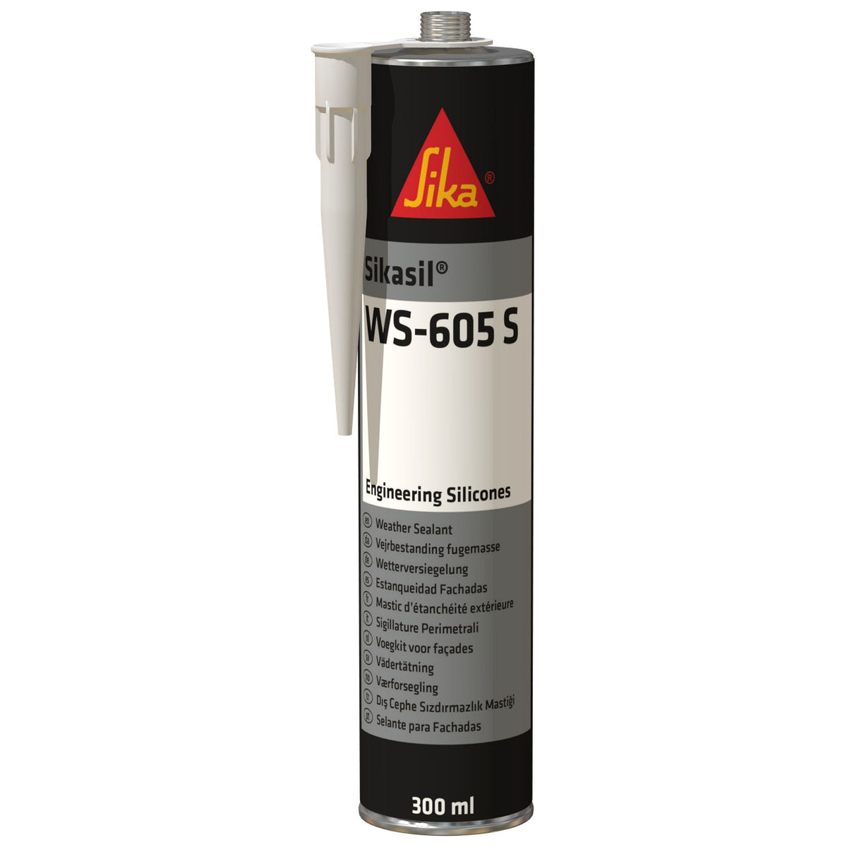 Cartucho de Sikasil® WS-605 S de Sika, silicona neutra de bajo módulo para juntas de fachada con ±50 % de movimiento - Vetonek