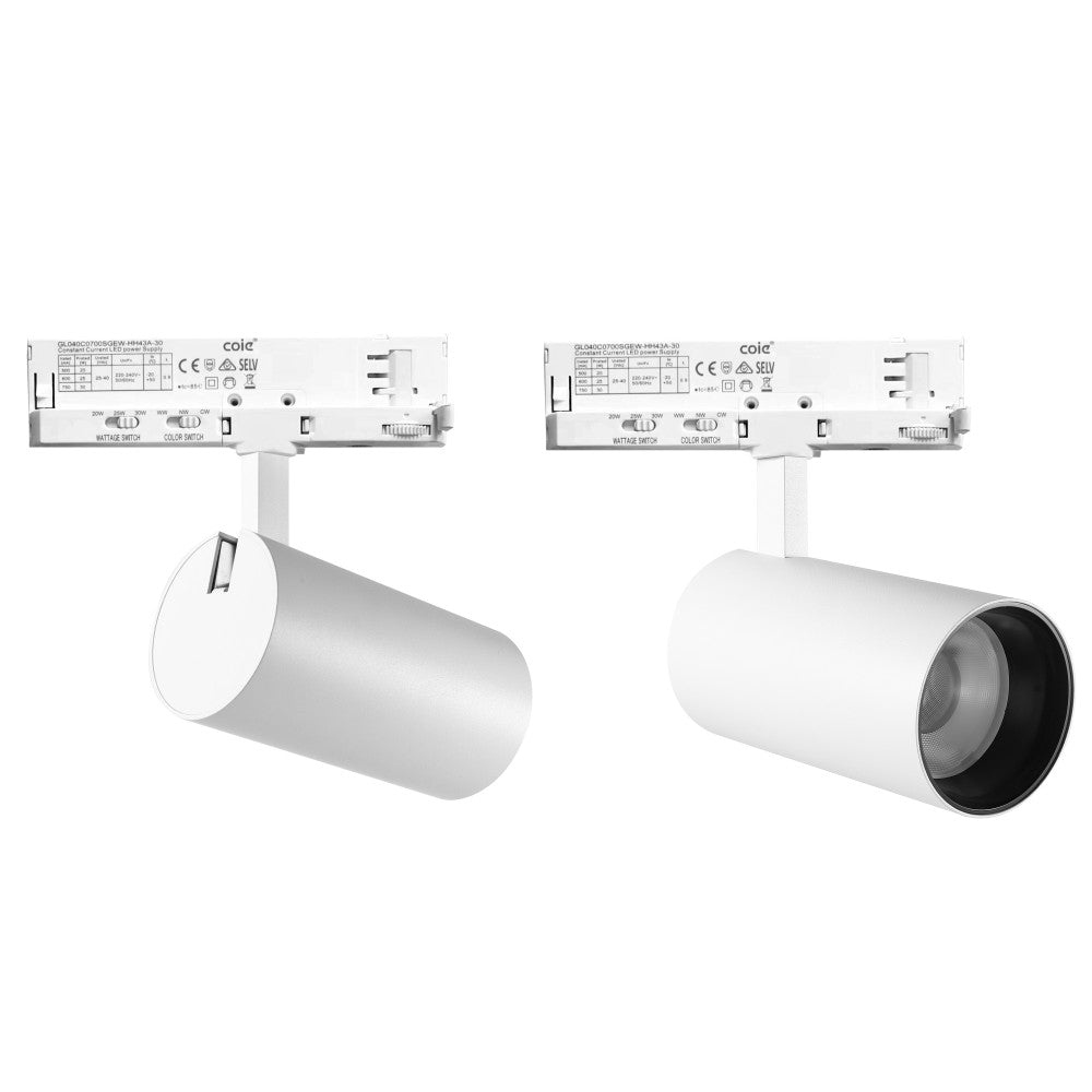 Foco de Carril LED Trifásico Potencia_Temperatura de Color Regulables 20_25_30W 6000_4000_3000K Blanco — Vetonek (2)