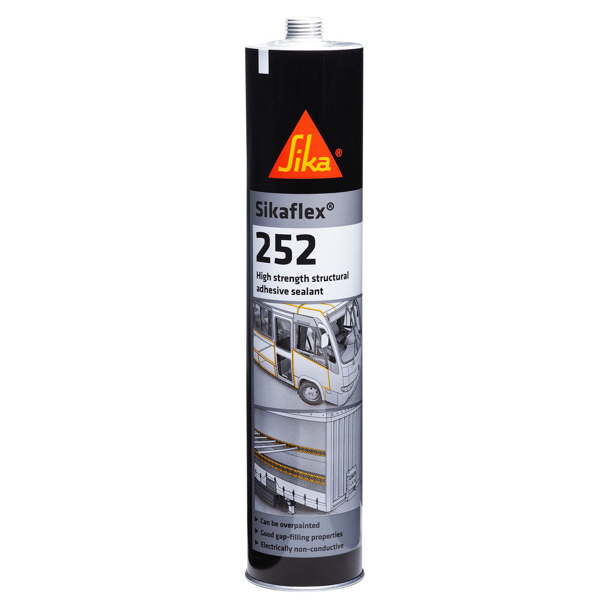Cartucho de Sikaflex®-252 de Sika, adhesivo elástico de poliuretano para montajes estructurales - Vetonek