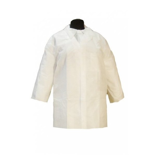 Blouse jetable blanche pour enfant en polypropylène - 50 unités Vetonek