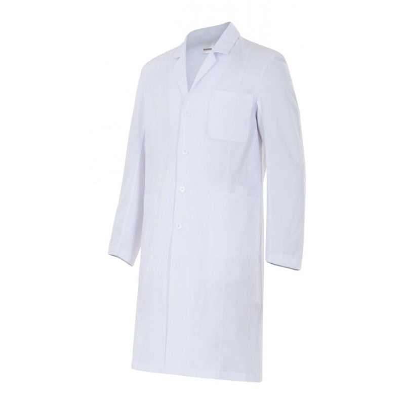 Bata blanca de hombre semientallada Velilla 539001 - Vetonek