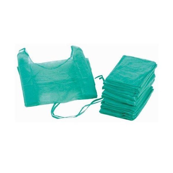Bata hospitalaria desechable verde con puño elástico - 200 uds Vetonek