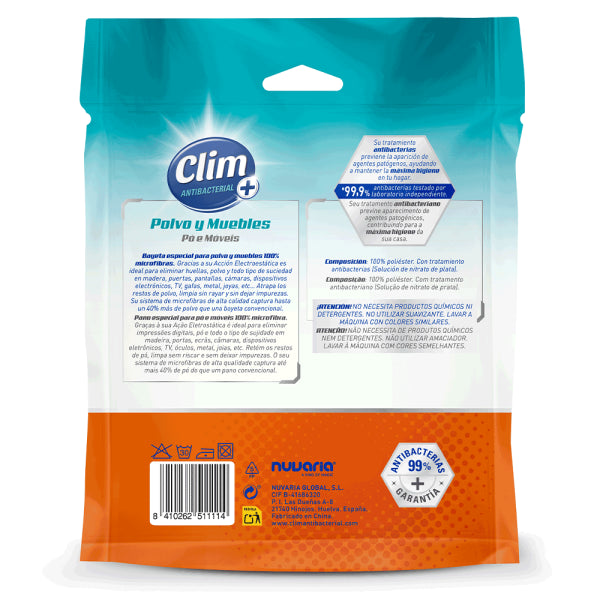 Bayeta Microfibra Antibacterial Clim - Paquete de 8 Unidades Vetonek
