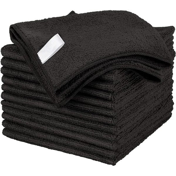 Bayeta microfibra negra multiusos 38x40 cm - Pack de 12 unidades Vetonek