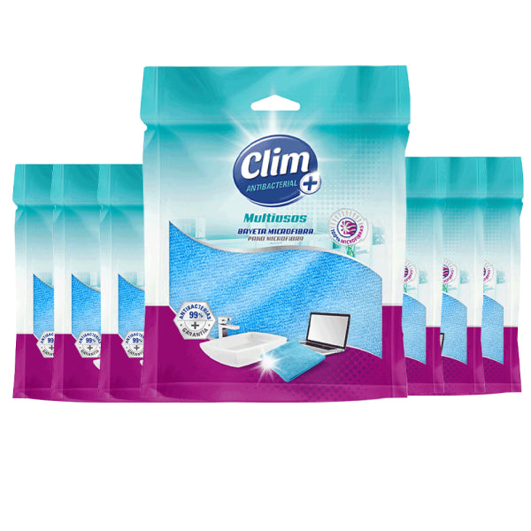 Bayeta Multiusos 100% Microfibra Clim Antibacterial - Caja 8 uds Vetonek