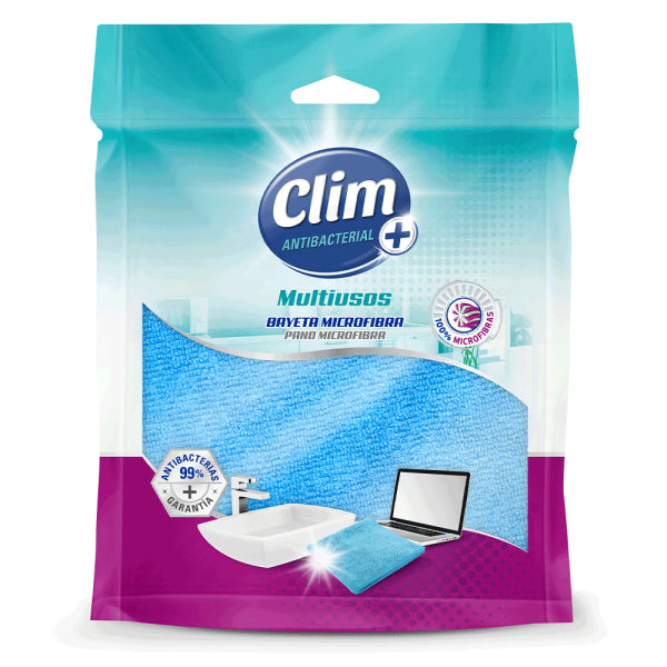Bayeta Multiusos 100% Microfibra Clim Antibacterial - Caja 8 uds Vetonek