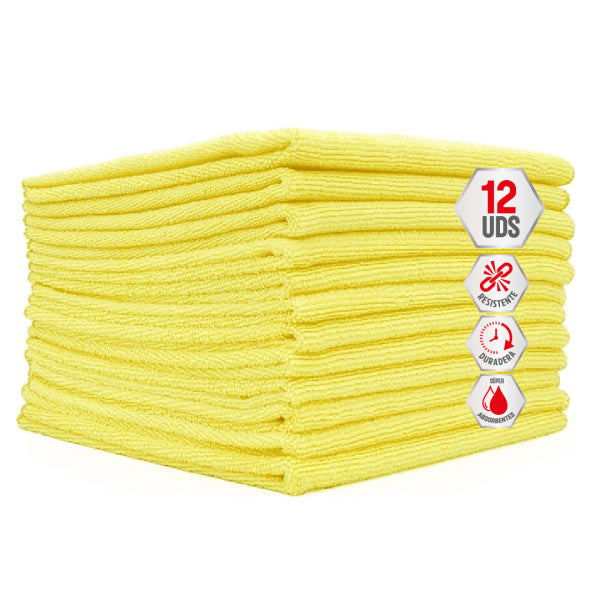 Bayetas de Microfibra Amarillas XL - Pack de 12 Unidades Vetonek
