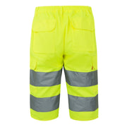 Bermuda de alta visibilidad Velilla 303005 en amarillo flúor - Vetonek