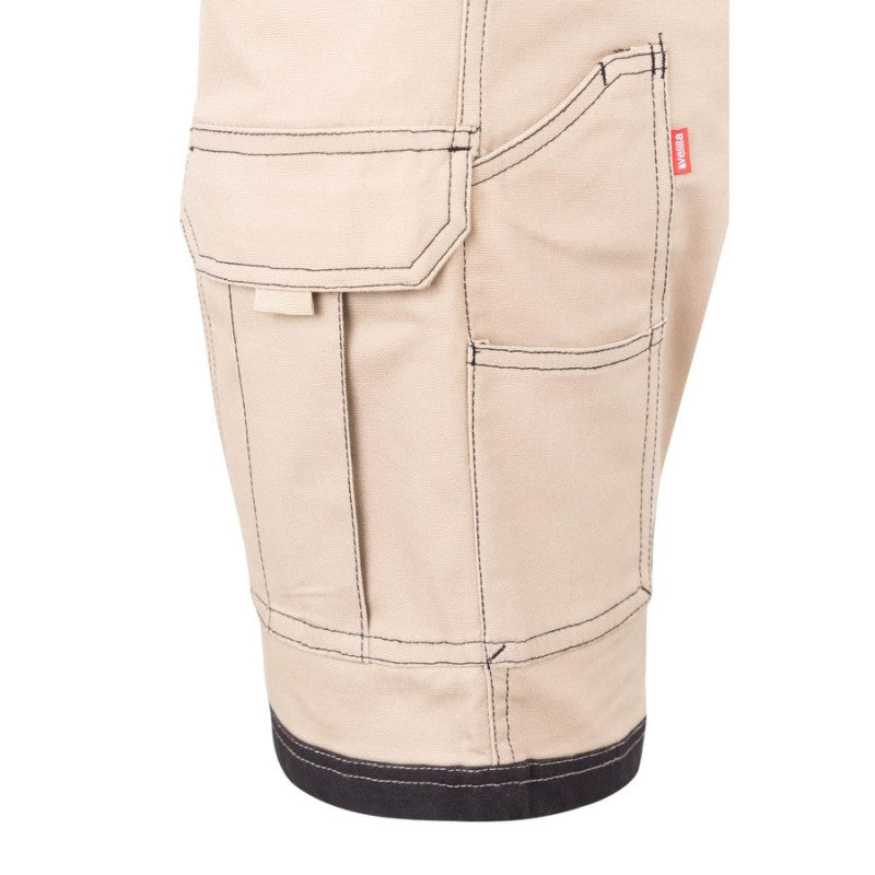 Bermuda canvas stretch Velilla 103029S en beige arena y negro - Vetonek