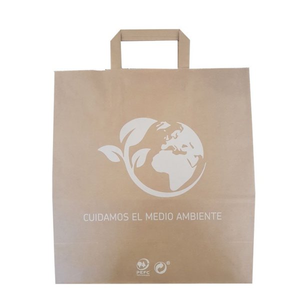 Bolsa de papel Kraft con asas decoradas - Pack 48 uds Vetonek