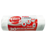 Sacos de Lixo Branco 10L Clim Profissional com Autovedação - Rolo de 30 Unidades Vetonek
