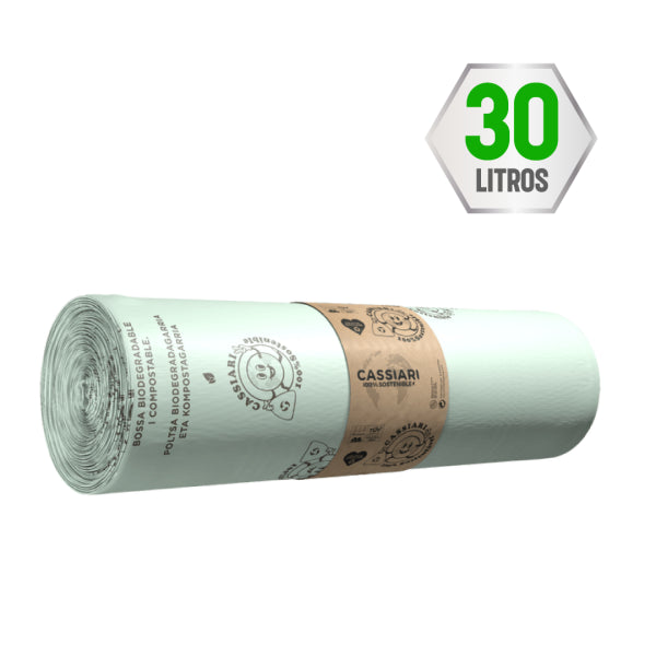 Bolsas de Basura Biocompostables y Ecológicas 55x60 cm - 30 L (Rollo 20 uds) Vetonek