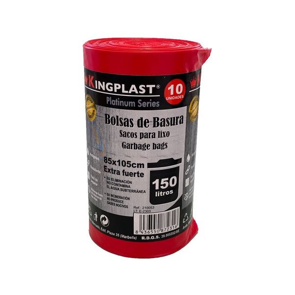 Bolsas de Basura Comunidades Rojas EXTRA RESISTENTES - Rollo de 10 Vetonek