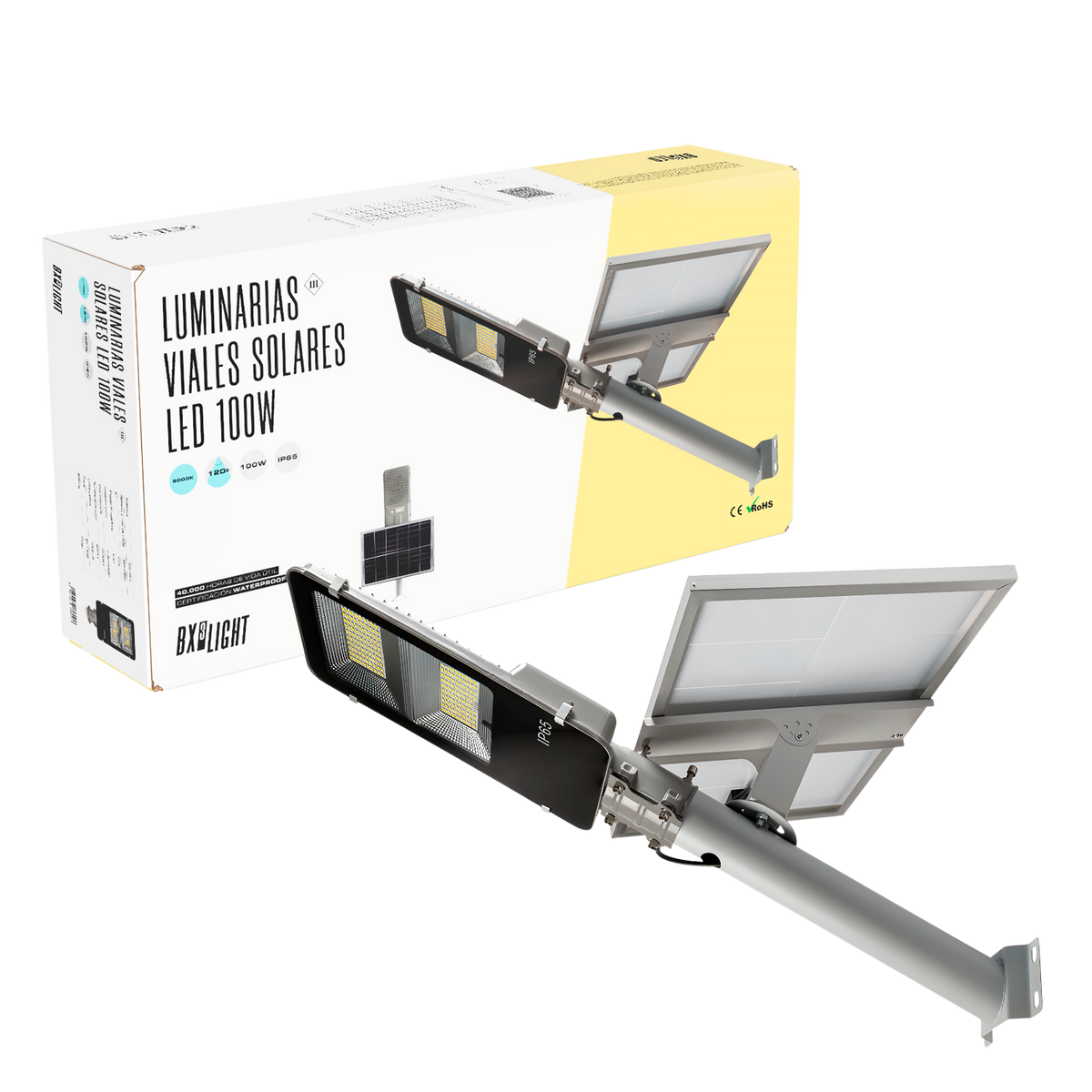 Farola LED 100W 5.000Lm 6000ºK IP65 Solar Sensor — Vetonek