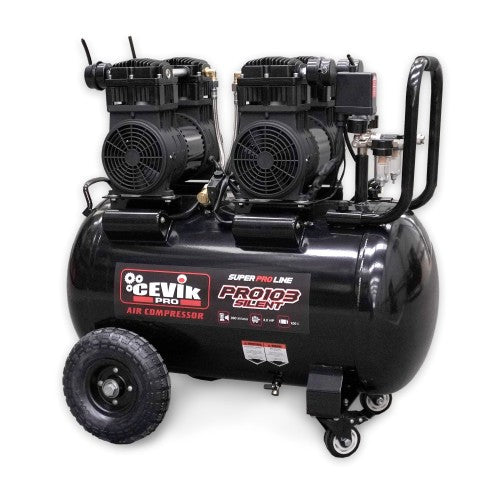 Compresor silencioso sin aceite 100 L y 3 HP Cevik Pro - Vetonek