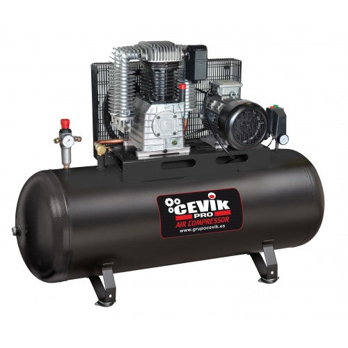 Compresor trifásico de 270 L y 5,5 HP de doble etapa con cabezal K Cevik Pro - Vetonek