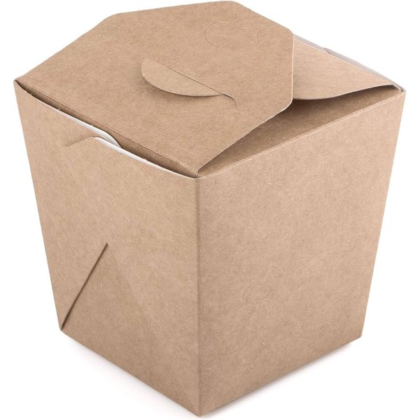 Caja de Cartón Kraft Wok para Pastas y Fideos - 500 ml Vetonek