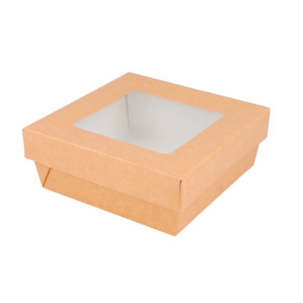 Caja de Cartón Kraft con Ventana 700 ml - Pack de 25 Unidades Vetonek