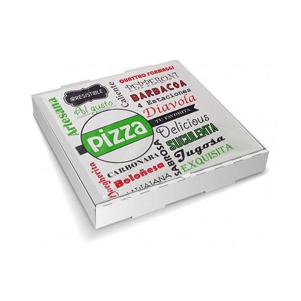 Caja Pizza Kraft Chef 33x33x4 cm - Pack de 100 uds Vetonek
