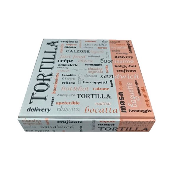 Caja para Tortillas Kraft 25x25x5 cm - Pack 100 uds Vetonek