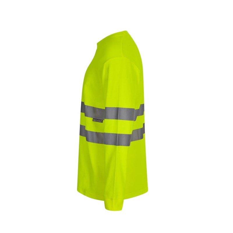 Camiseta de algodón manga larga Velilla 305614 en naranja flúor - Vetonek