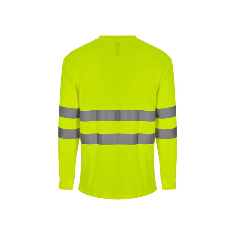 Camiseta de algodón manga larga Velilla 305614 en amarillo flúor - Vetonek