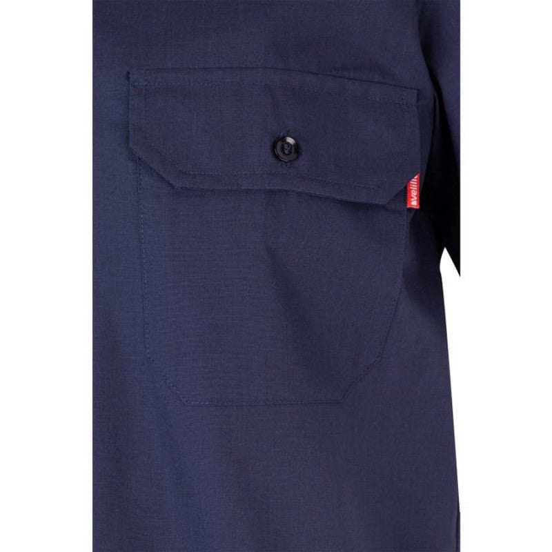 Camisa de manga corta Velilla 522 en azul marino - Vetonek