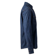 Detalle de tapeta y botonadura de la camisa denim Velilla 405006S - Vetonek