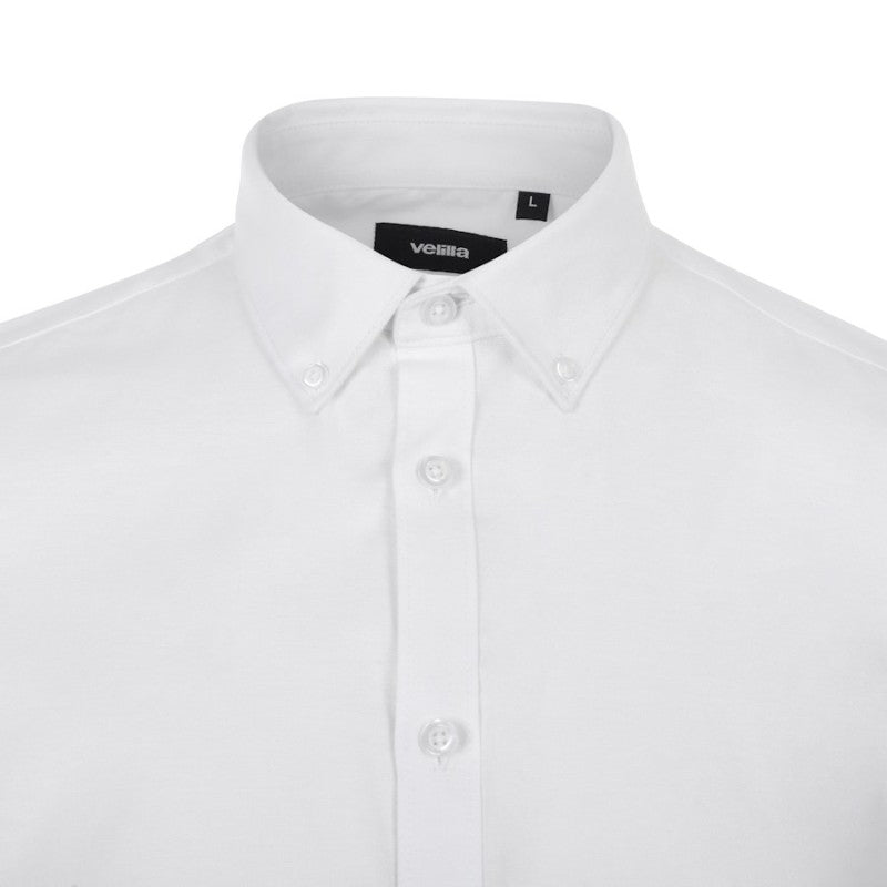 Camisa Oxford stretch manga corta verde oliva Velilla 405024S - Vetonek