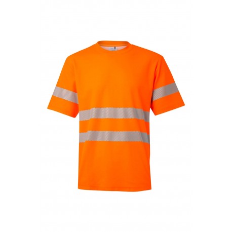 Camiseta de algodón de alta visibilidad con cinta segmentada Velilla 305508 - Vetonek