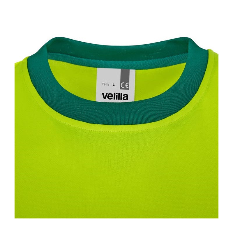 Camiseta reciclada bicolor Velilla 305633 en gris y amarillo flúor - Vetonek