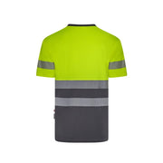 Camiseta reciclada bicolor Velilla 305633 en azul navy y amarillo flúor - Vetonek