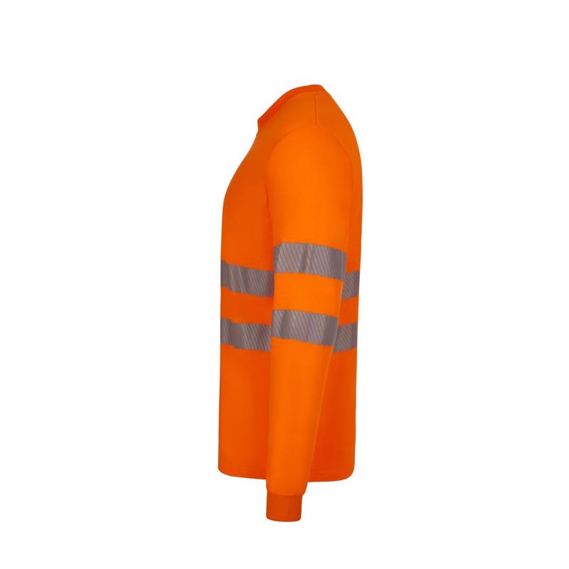 Camiseta reciclada manga larga Velilla 305634 en naranja flúor - Vetonek