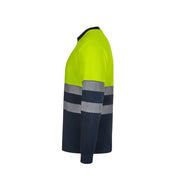 Camiseta reciclada bicolor manga larga Velilla 305635 en verde y amarillo flúor - Vetonek