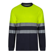 Camiseta bicolor manga larga Velilla 305615 en gris y amarillo flúor - Vetonek