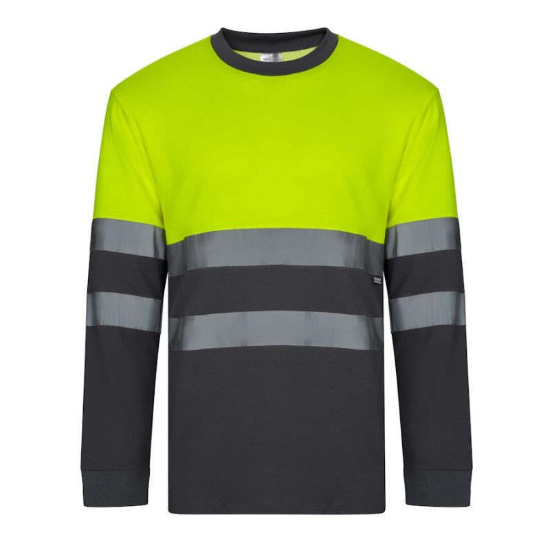 Camiseta de algodón bicolor de manga larga de alta visibilidad Velilla 305615 - Vetonek