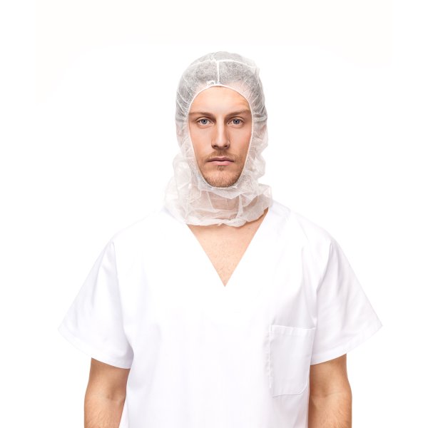 Capuz integral de polipropileno blanco - 500 uds Vetonek