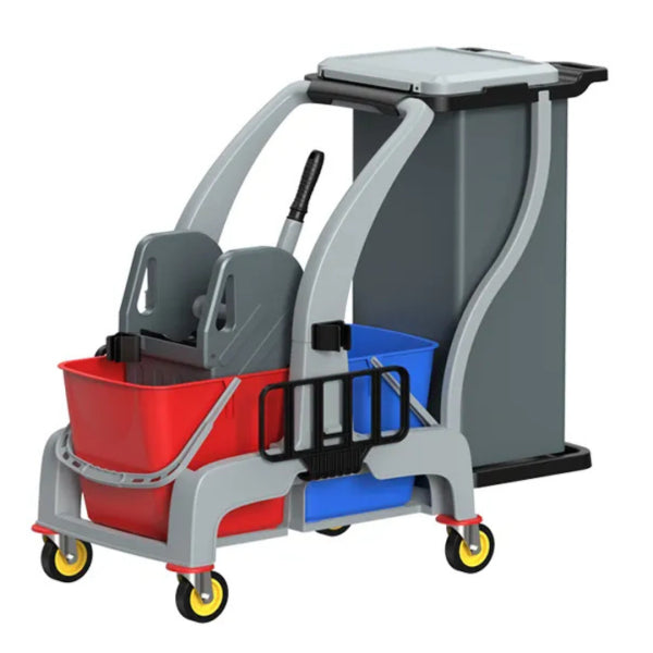Carro de limpieza MULTI con doble cubo 30L y prensa Vetonek
