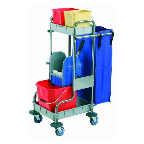 Carro de limpieza compacto en acero inoxidable 25L Vetonek