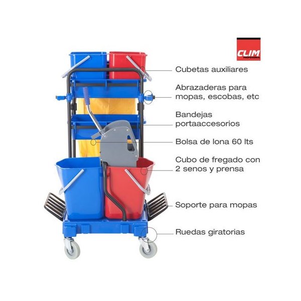 Carro de limpieza multifunción CLIMPRO Vetonek